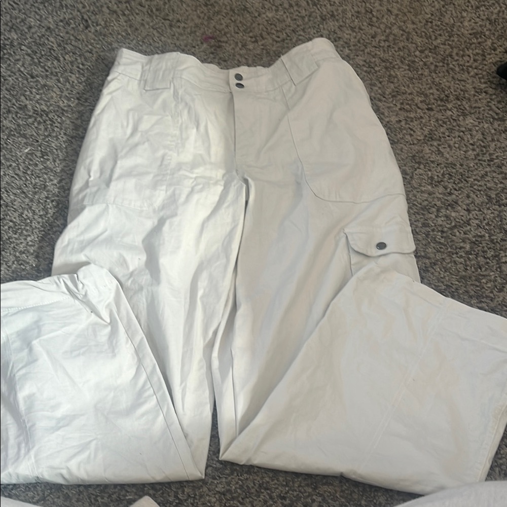 Womens Creme Cargo Pants